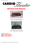 Cardio Theater xTV9R Instruction manual