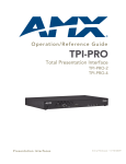 AMX TPI-PRO-2 Specifications