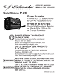 Schumacher Electric PI-200 Owner`s manual