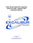 Excalibur Water Systems Value Iron Filter - Sulphur Filter Installation manual