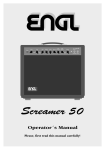 Engl Screamer 100 Operator`s manual
