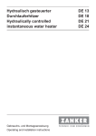 ZANKER DE 18 E Operating instructions