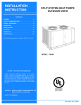 York EA090 Installation manual