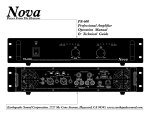 EarthQuake Nova PA-600 Operation manual Specifications