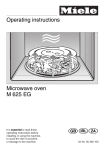 Miele M 625 EG Operating instructions