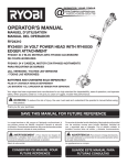 Ryobi RY40030 Operator`s manual