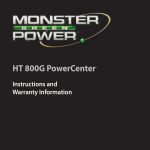 Monster HT 800G PowerCenter Owner`s manual