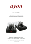 Ayon Vulcan III Owner`s manual