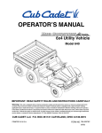 Cub Cadet 640 Operator`s manual
