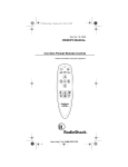 Radio Shack 3-in-One Pocket Remote Owner`s manual