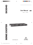 Behringer Sonic Exciter SX3040 User manual