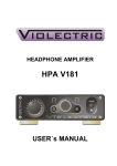 Violectric HPA V181 User`s manual