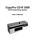 CopyPro CD-R 3500 User`s manual
