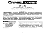 CrimeStopper SP-100 Operating instructions