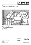 Miele ADVANTA SERIES G 2020 Operating instructions