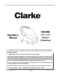 Clarke Encore Operator`s manual