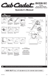 Cub Cadet BV 228 Operator`s manual