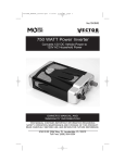 Vector 750 Watt Power Inverter Owner`s manual
