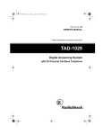 Radio Shack TAD-1029 Owner`s manual