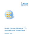 ACRONIS BACKUP RECOVERY 10 ADVANCED SERVER - COMMAND LINE Installation guide