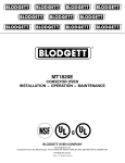 Blodgett MT1820E Specifications