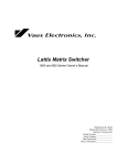 Vaux Electronics Lattis 800 Series Owner`s manual