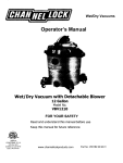 Channel Lock VBV1210 Operator`s manual