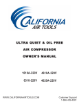 California Air Tools 4610A-220V Owner`s manual