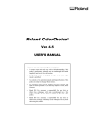 Roland Ver. 4.5 User`s manual