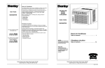 Danby DAC 5209M Operating instructions