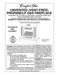 Comfort Glow UNVENTED (VENT-FREE)PROPANE GAS FIREPLACE Installation manual