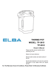 Elba TP-3815 Owner`s manual