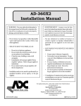 American Dryer Corp. AD-360X2 Installation manual