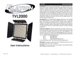 Elation TVL2000 Instruction manual