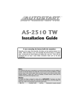 Autostart AS-2510 TW Installation guide