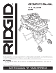 RIDGID R4090 Operator`s manual