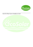 Ecosolar Solar Hot Water System Installation guide