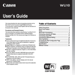 Canon WU10 User`s guide