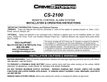 CrimeStopper CS-2100 Operating instructions