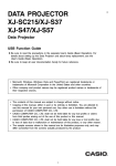 Casio XJ-37 User`s guide