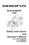 Dixon Black Bear ZTR 34 Operator`s manual