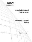 APC Automatic TransferSwitch Quick start manual