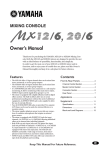 Yamaha MX12 Owner`s manual