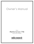 Audio Research Reference 75 Owner`s manual
