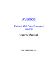 Avision AV8000S User`s manual