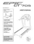 Epic Fitness 705treadmill User`s manual