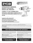 Ryobi P212G Operator`s manual