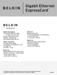 Belkin Gigabit Ethernet ExpressCard F5U250 User manual