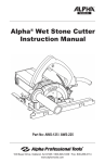 Alpha AWS-125 Instruction manual