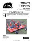 RHINO TM 84 Operator`s manual